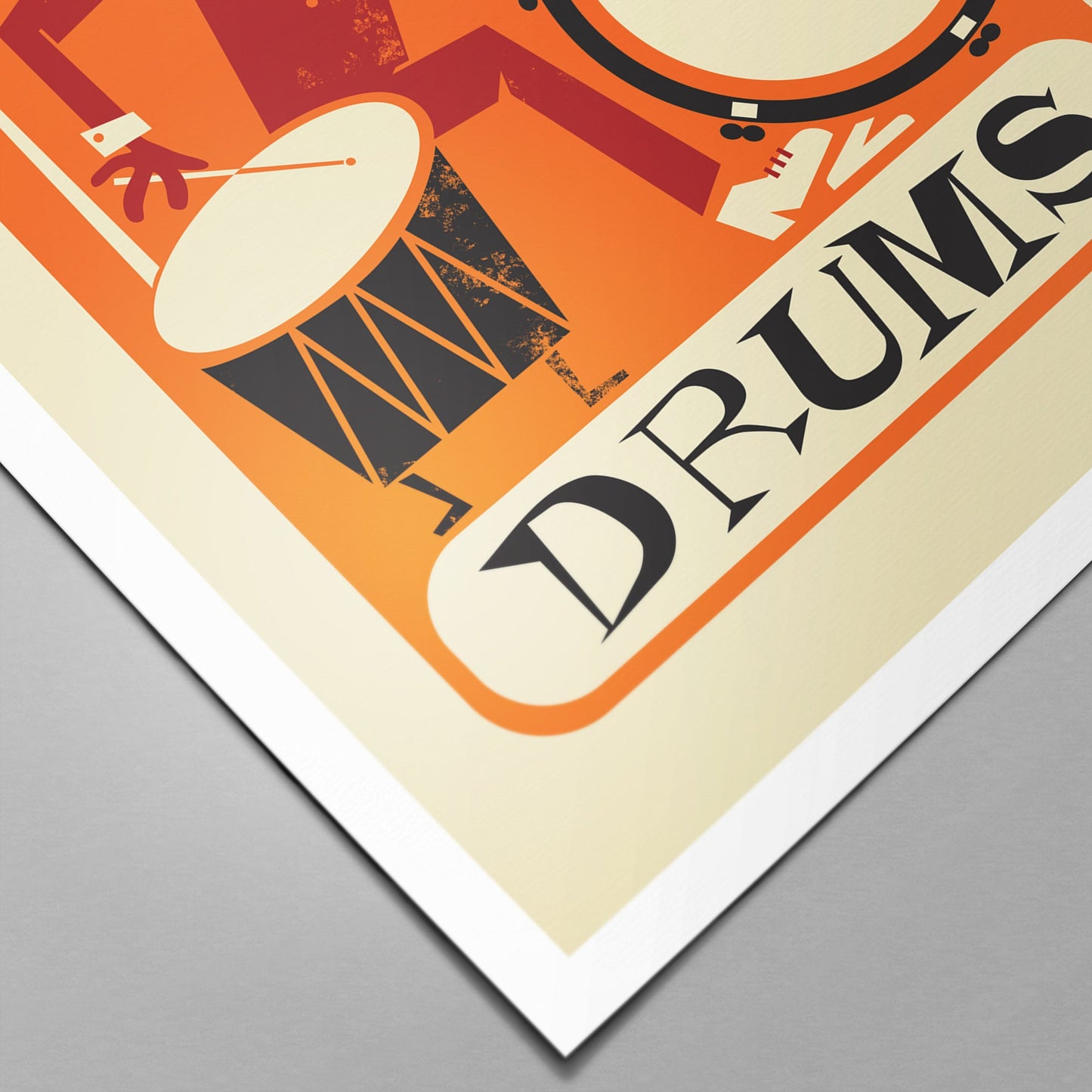 Drummer Player Vintage Retro Poster, Drums Music Room Print, Rock Gift