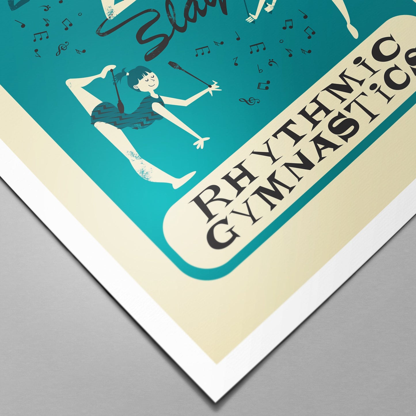 Rhythmic Gymnastics Artwork, Ball Clubs Hoop Rope and Ribbon, Gymnast Print Decor, Change Text, Teammate Gift