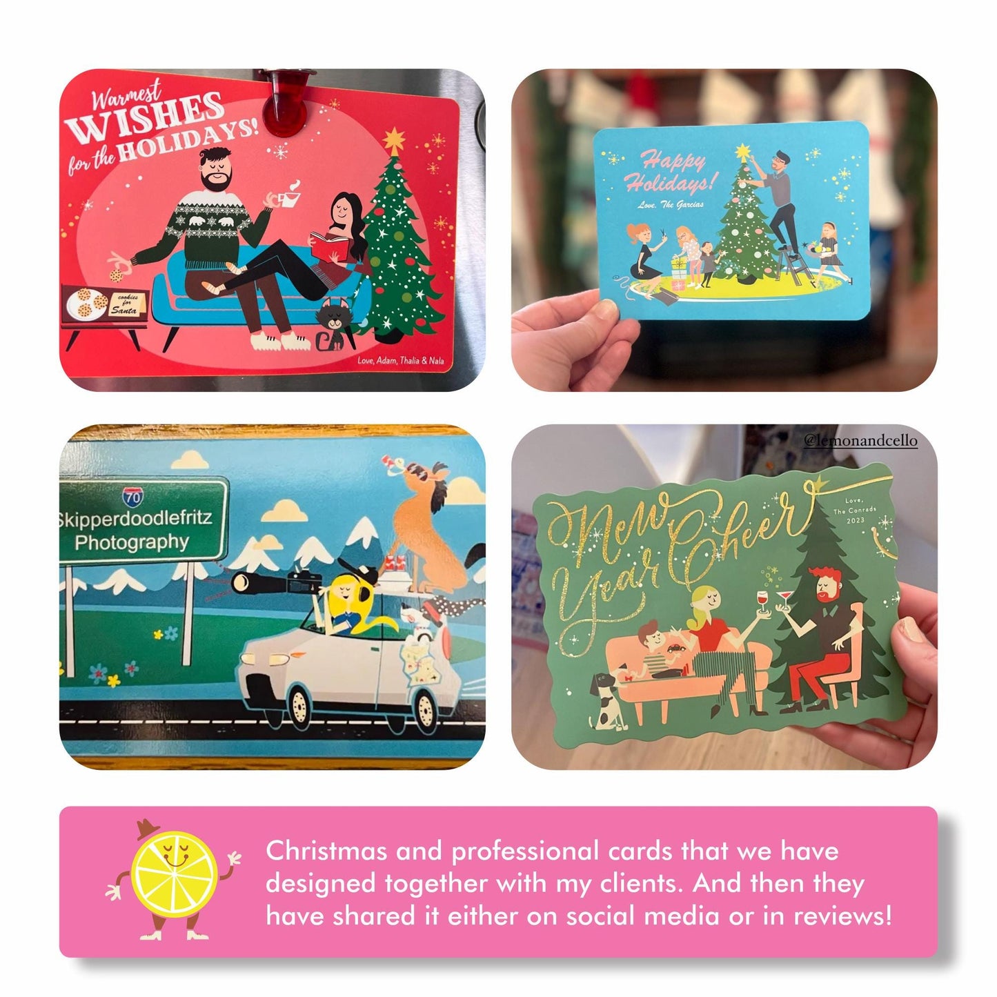 Custom Artwork, Commissioned Illustration, Digital or Printed, Christmas Card or Portrait