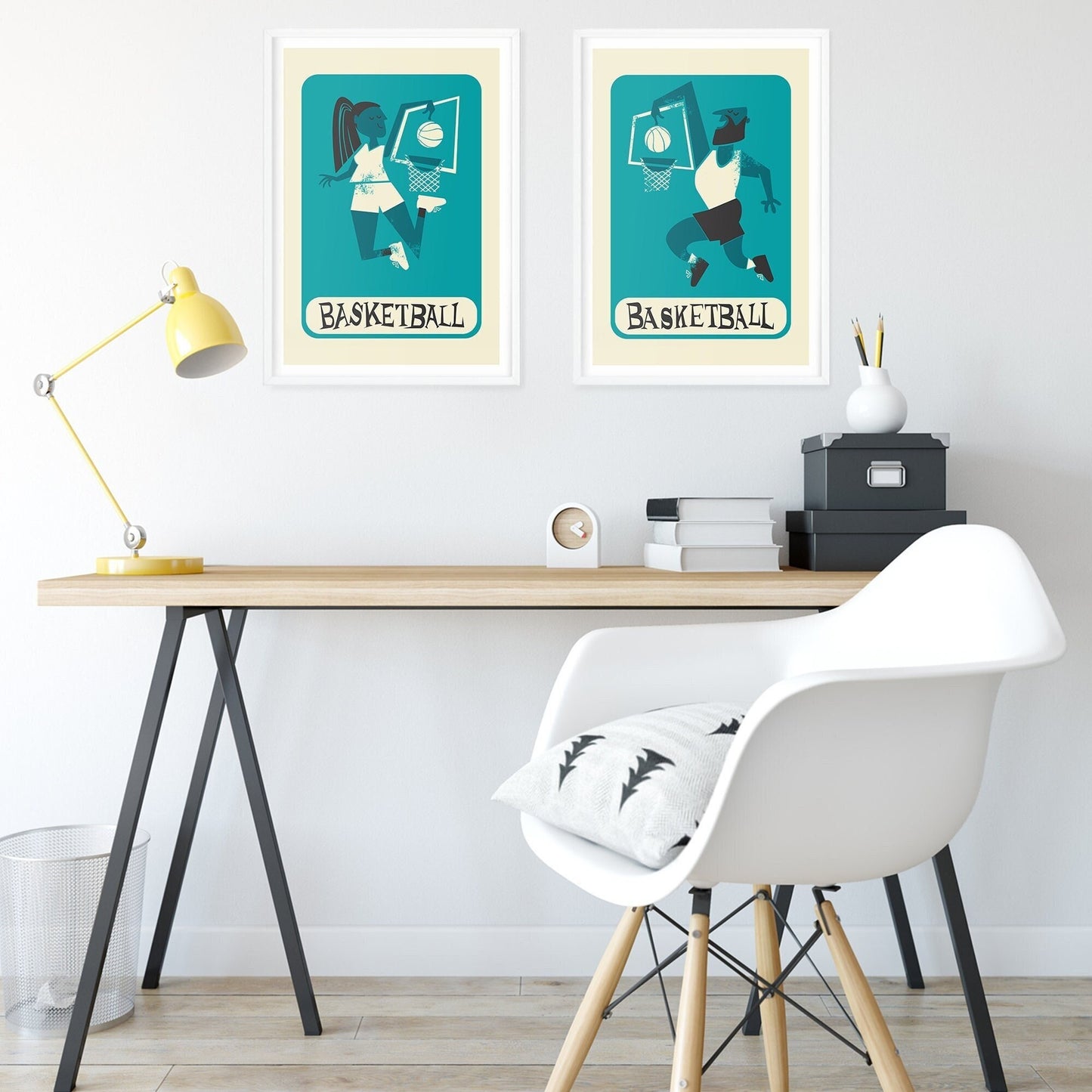 Set Of Two Basketball Players, Custom Coach Appreciation Gift, Mid 50s Posters, Game Season