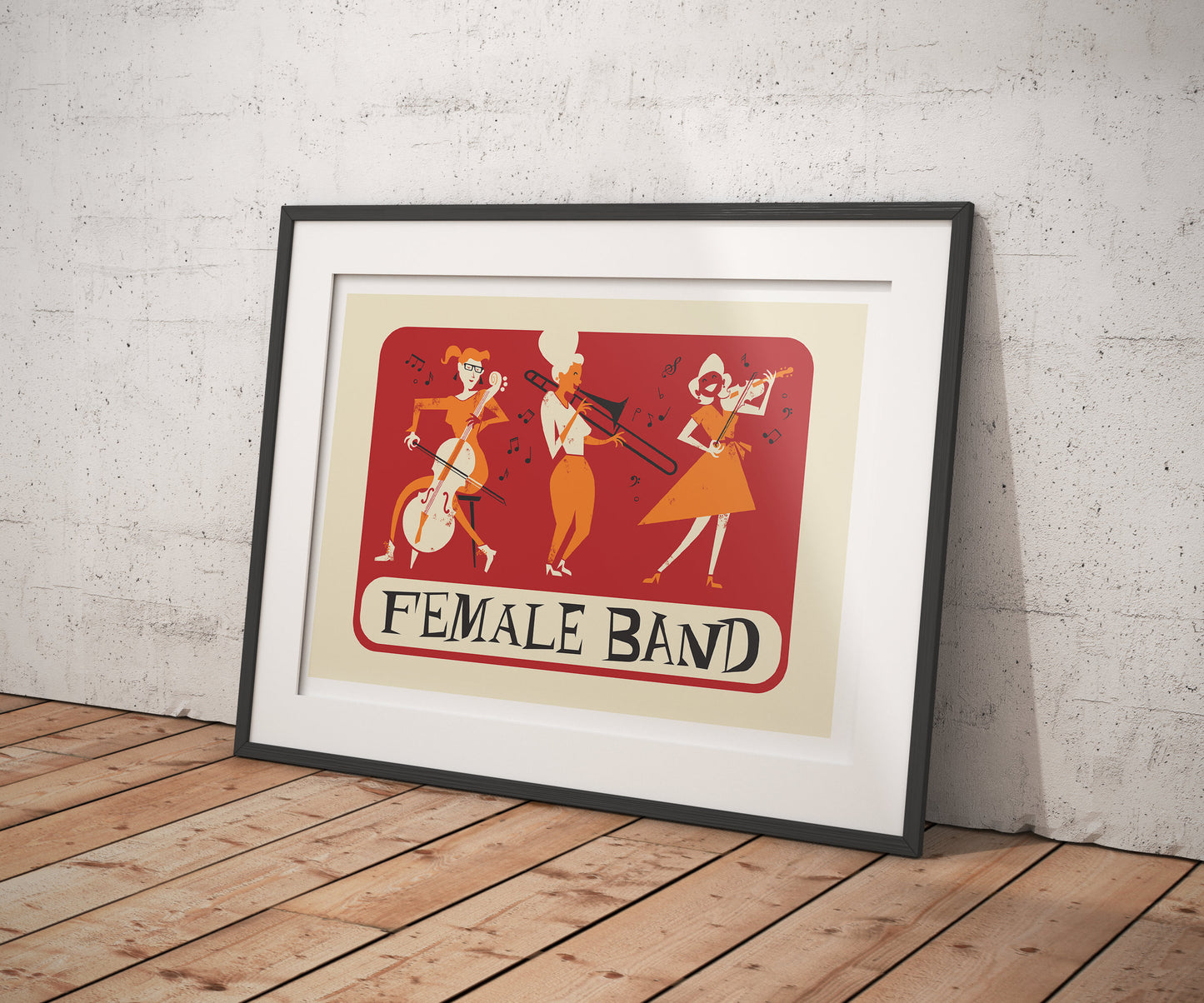 Classic Music Band Print, Choose Your Colors, Cello Trombone Violin