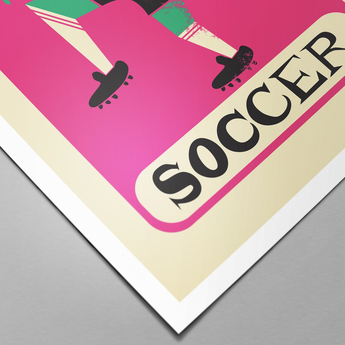 Sport Man Cave Wall Decor, Game Room Football Soccer Player Print, Fine Art Quality