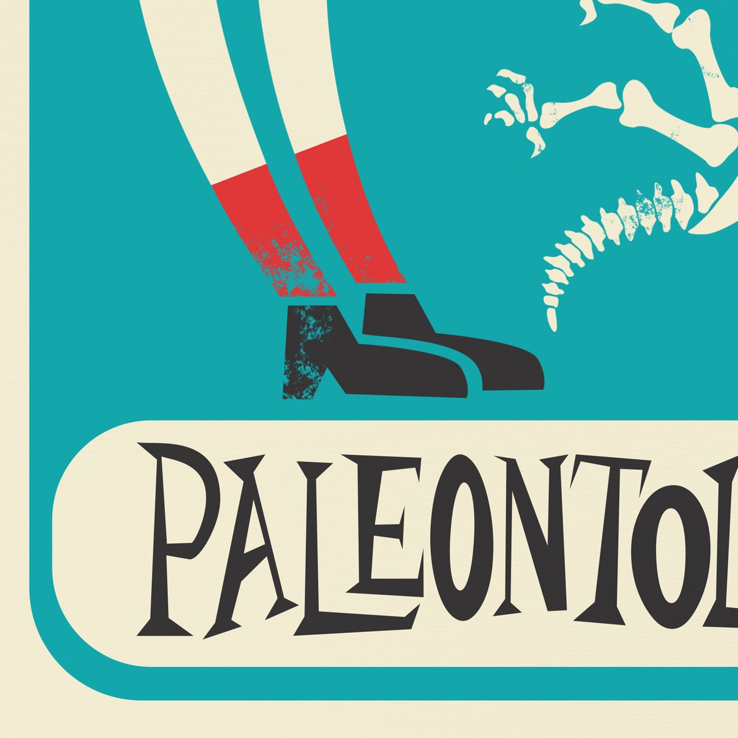 Paleontology Art Poster, Fossil Dinosaur Lover Gifts, Funny Retro Paleontologist Birthday Gift