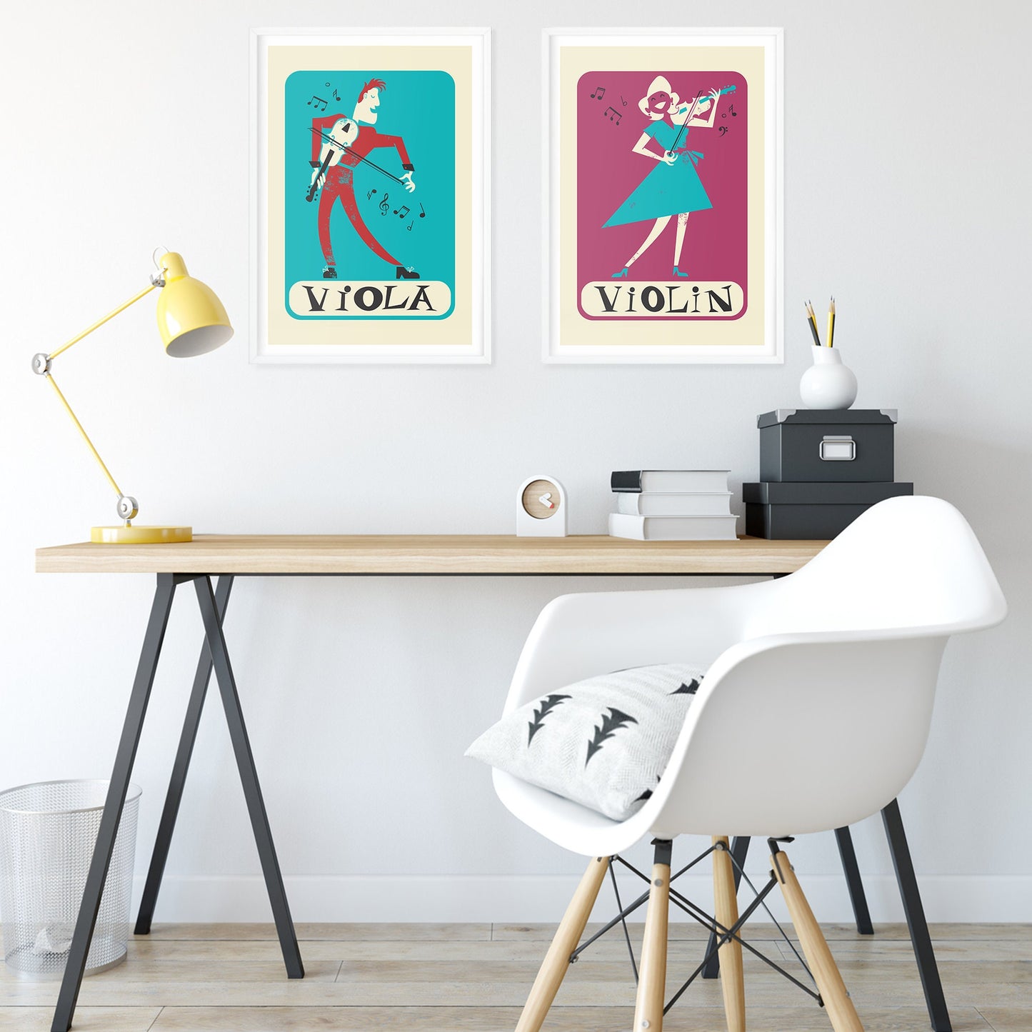 Viola And Violin Posters, Pick Colors And Add Your Favourite Text, Student BFF Gift