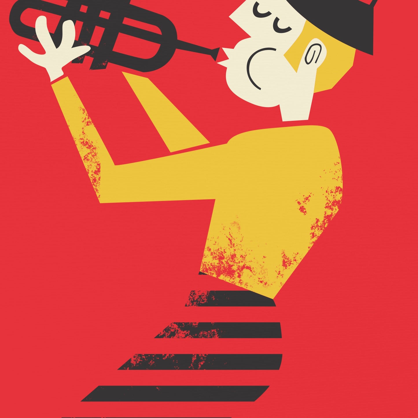 Trumpeter Print, Music Gift Birthday Boyfriend, Jazz Player Mid 50s Poster