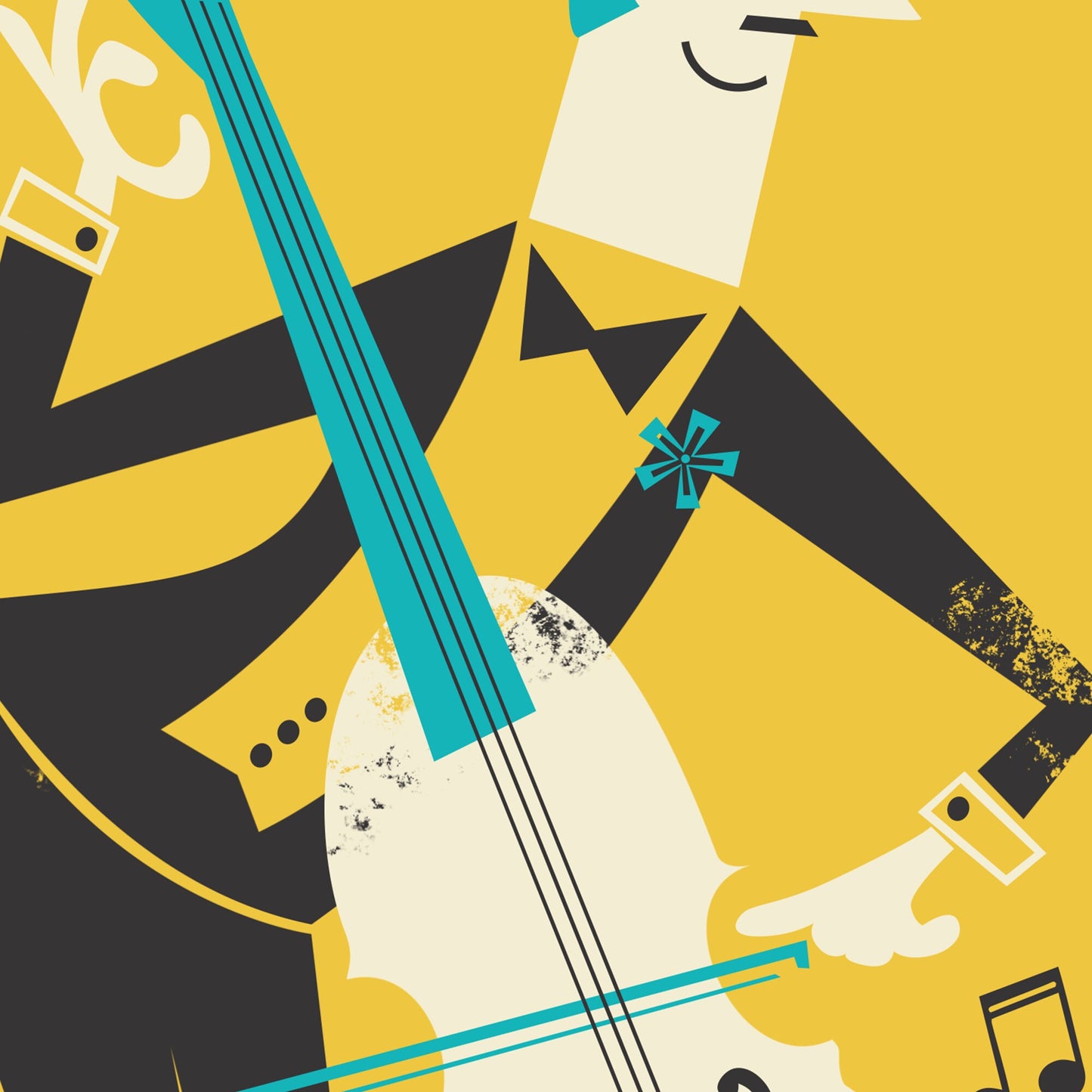 Male Cellist Player, Cello Gift Poster, Instrument Jazz Art, Nerdy Birthday Gift