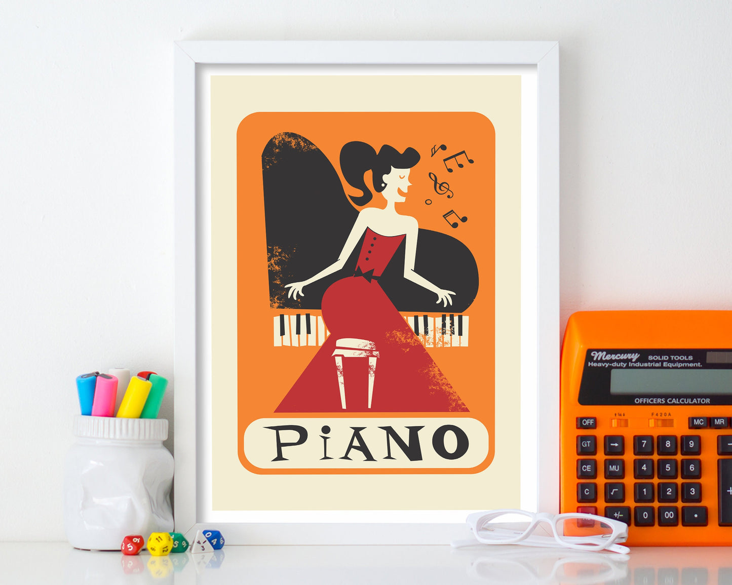 Piano Gift Poster, Gift for Musician, Piano Keyboard Decor, Birthday Gift Sister