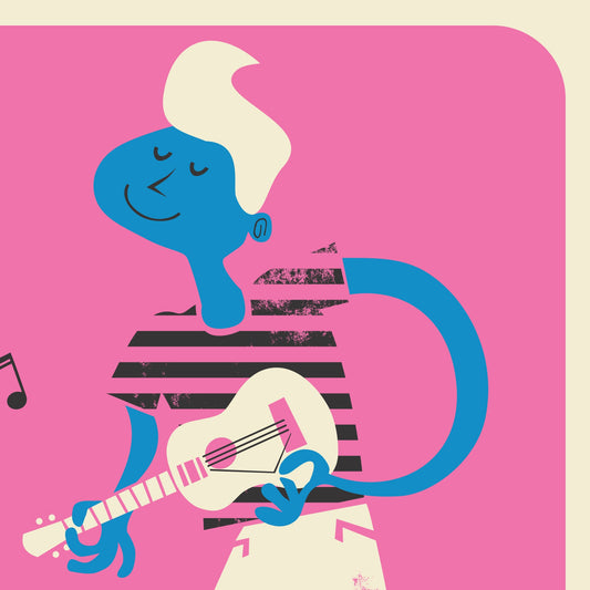 Vintage Ukulele Player Poster, Music Themed Gift Teacher Student, Retro Hawaii Folk Artwork
