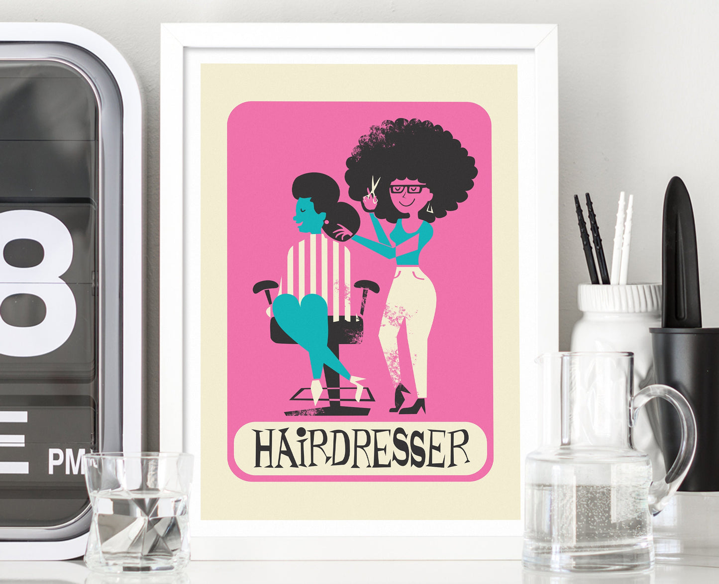 Hairdresser Birthday Gift Poster, Hair Stylist Salon Gift For Female Coworker