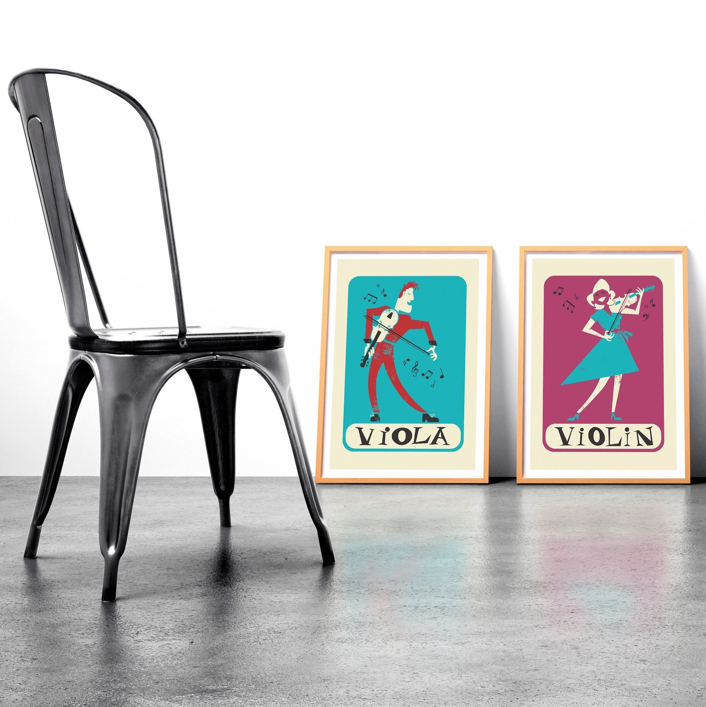 Viola And Violin Posters, Pick Colors And Add Your Favourite Text, Student BFF Gift
