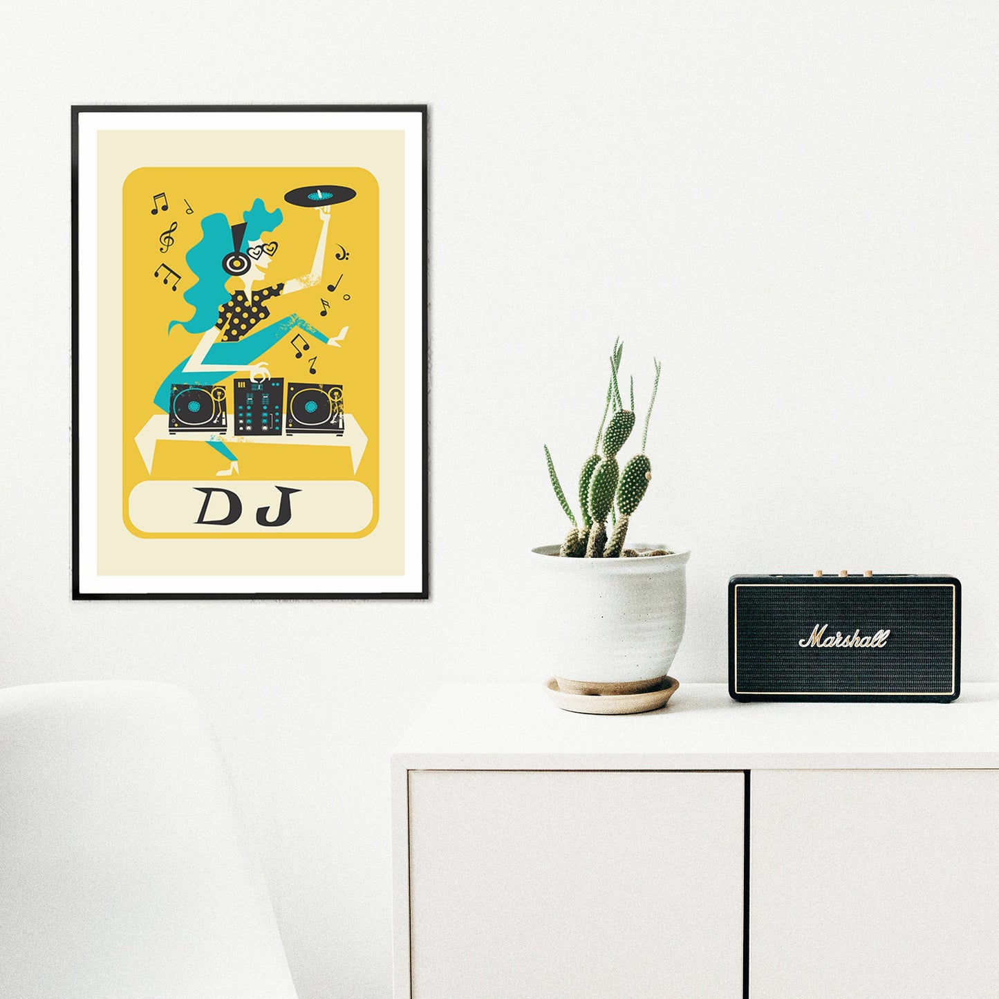 Dj Gift Poster, Gift for Musician, Art Drawing Print, Gift Idea Sister From Brother
