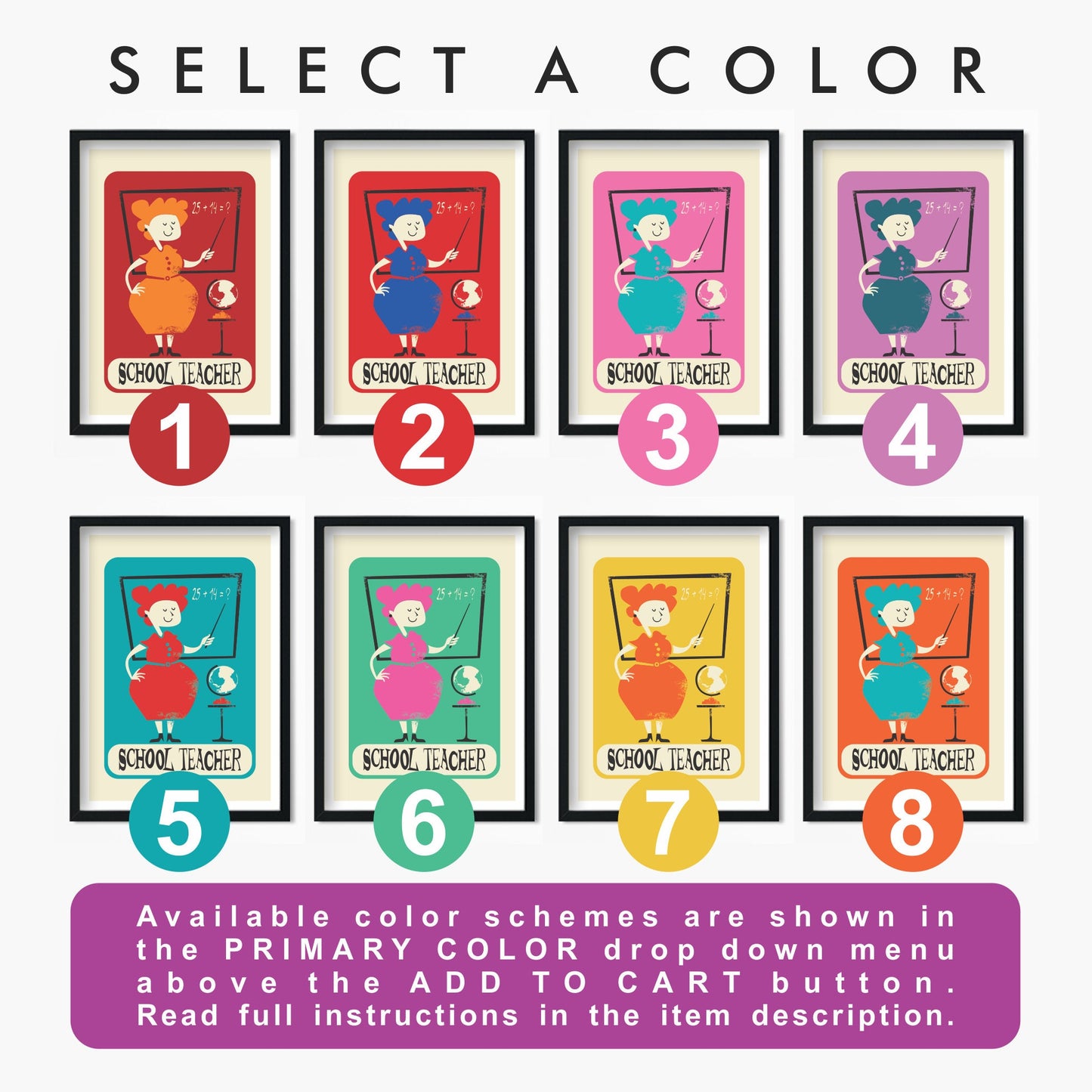 Set Of Two Teachers Prints, Teacher Appreciation Posters, End Of Term School Gift