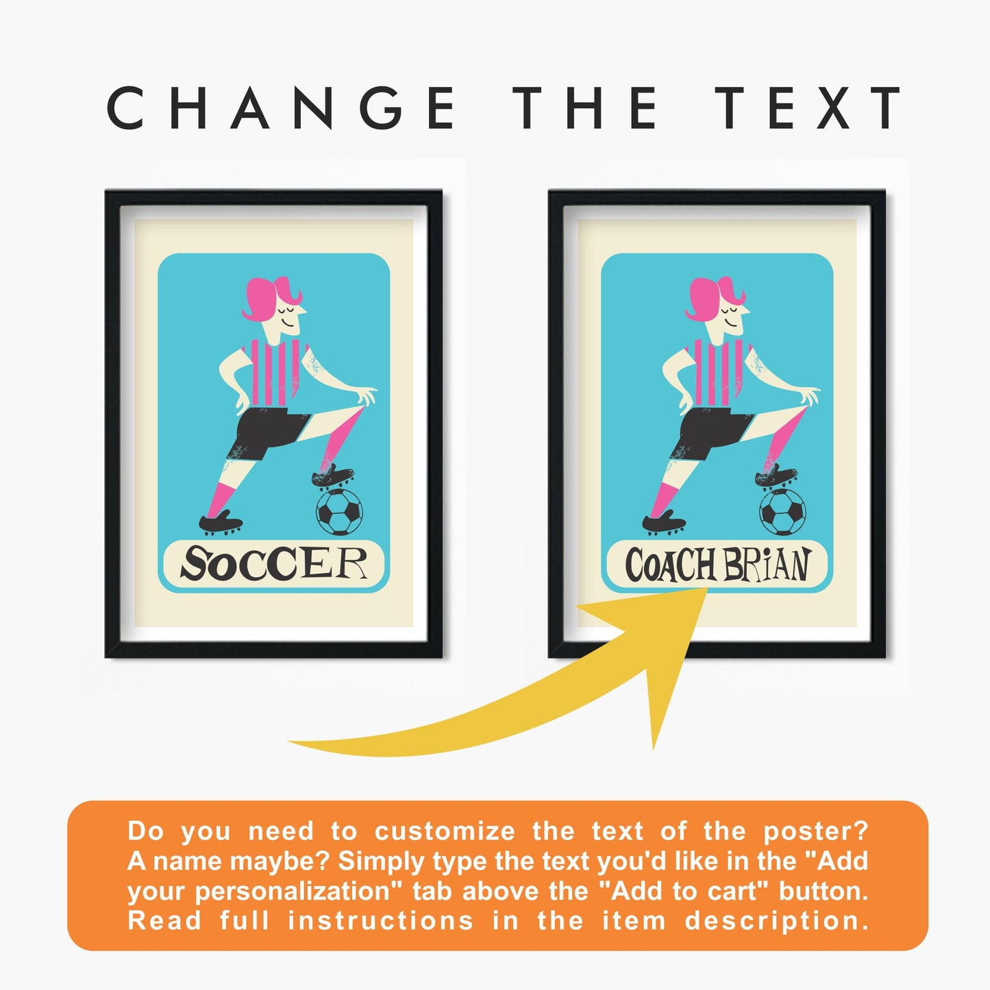 Men's Soccer Team Set Of Posters, Football Player Vintage Prints, Sport Lovers Teammate