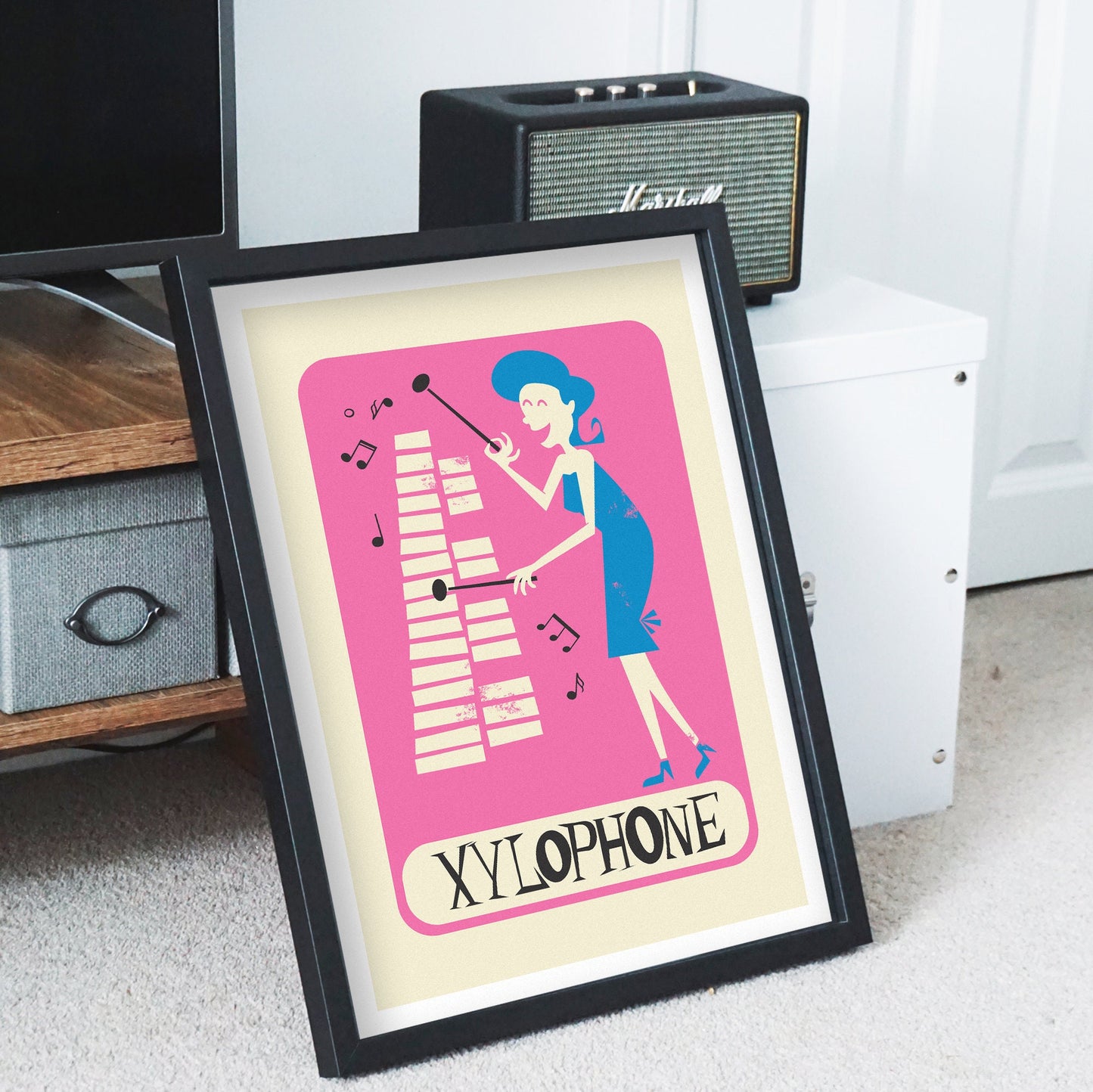 Xylophone Print, Jazz Poster Artwork, Pop Design, Choose Your Colors And Name