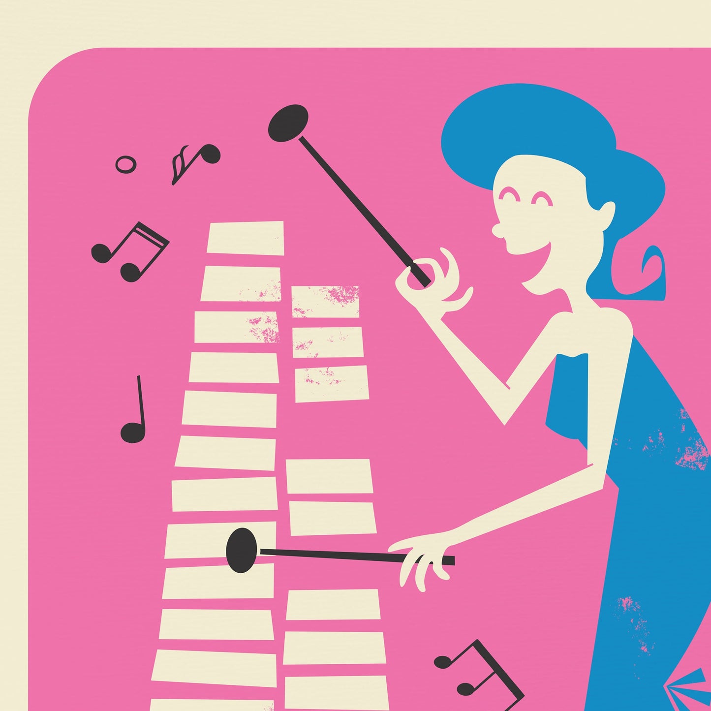 Xylophone Print, Jazz Poster Artwork, Pop Design, Choose Your Colors And Name