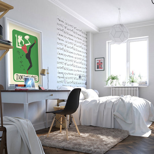 Tambourine Player Retro Poster, Custom Name And Colors, Gift for Her