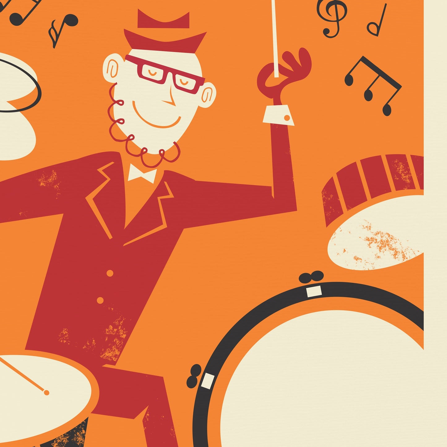 Set of Two Music Prints, Drummer Girl and Boy, Home Office Decor Artwork