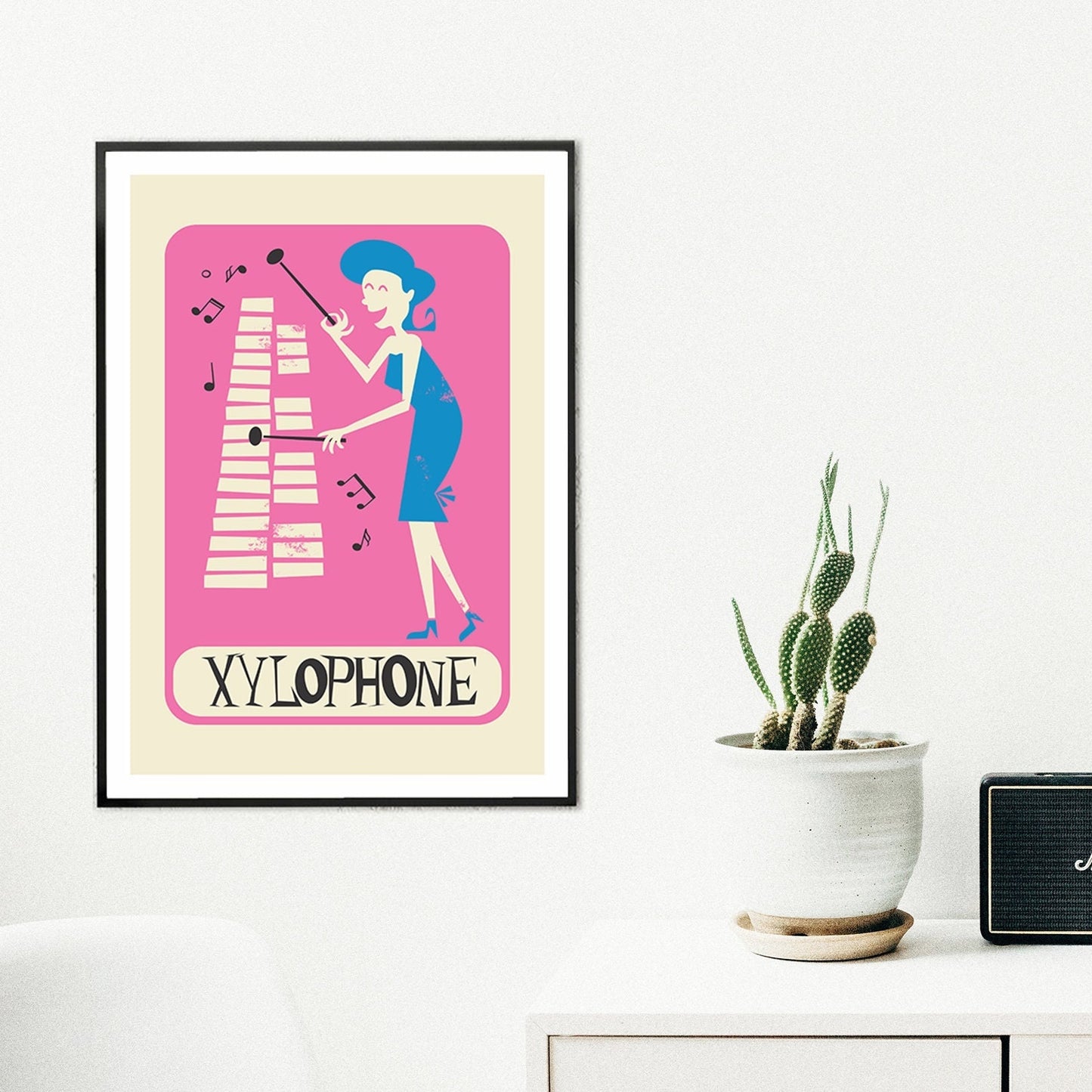 Xylophone Print, Jazz Poster Artwork, Pop Design, Choose Your Colors And Name