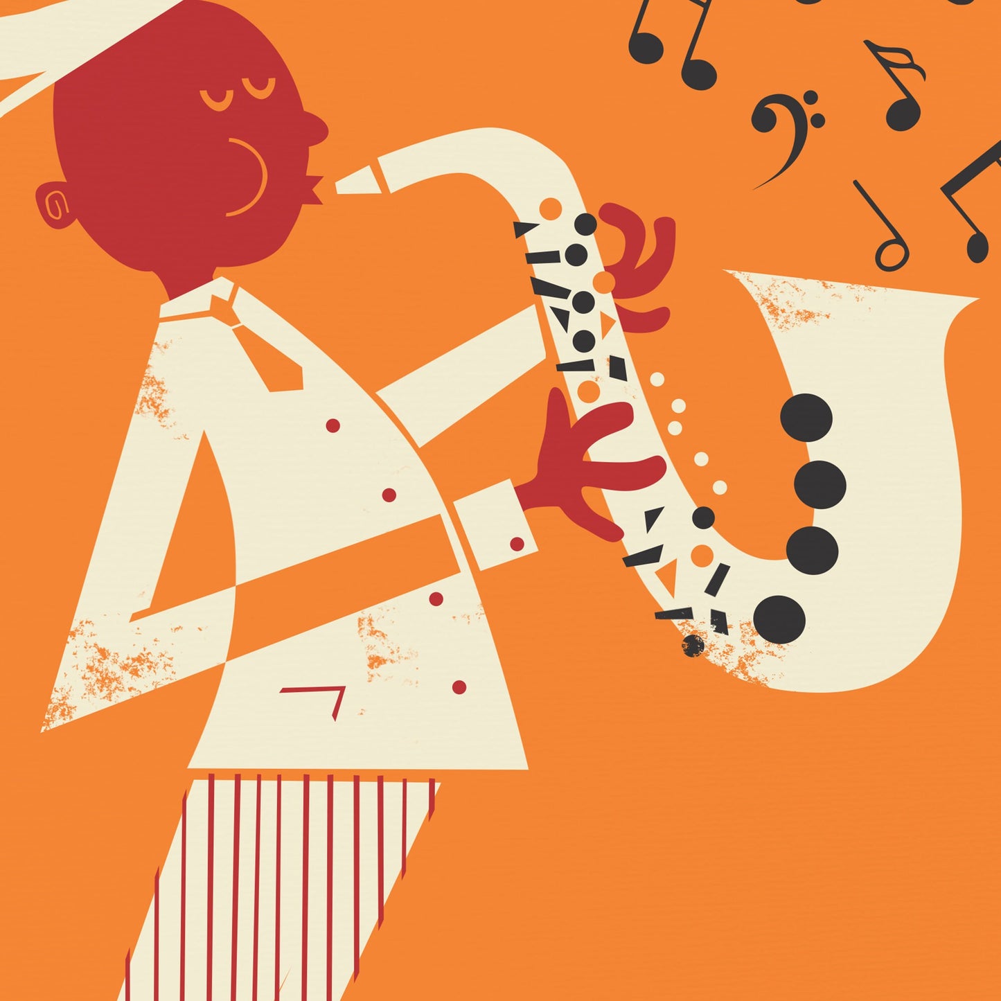 Saxophone Print, Jazz Player Vintage Poster, Music Gift Birthday Boyfriend Rock