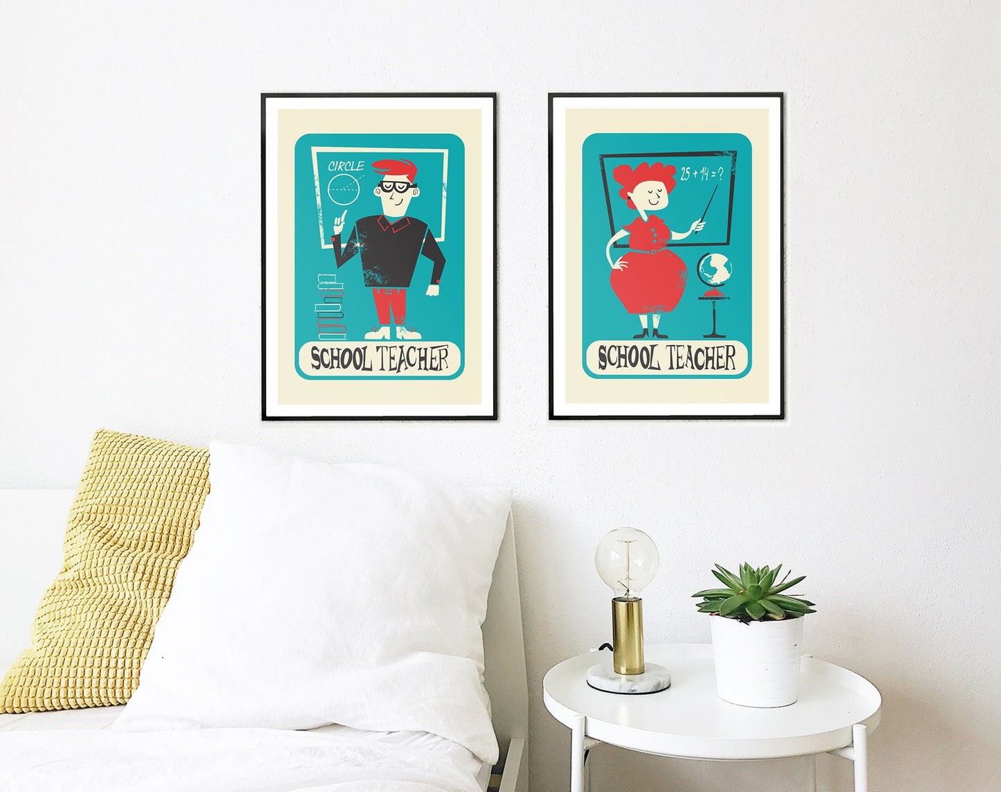 Set Of Two Teachers Prints, Teacher Appreciation Posters, End Of Term School Gift