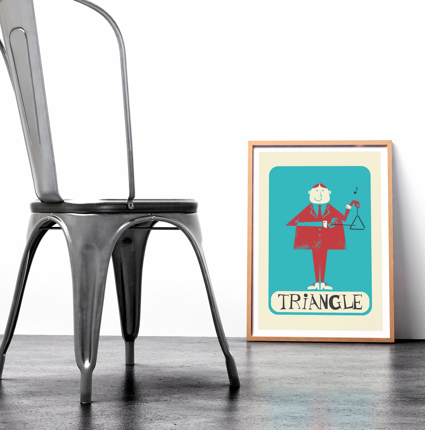 Triangle Player Retro Print, Personalized Art Poster, Birthday Housewarming Gift