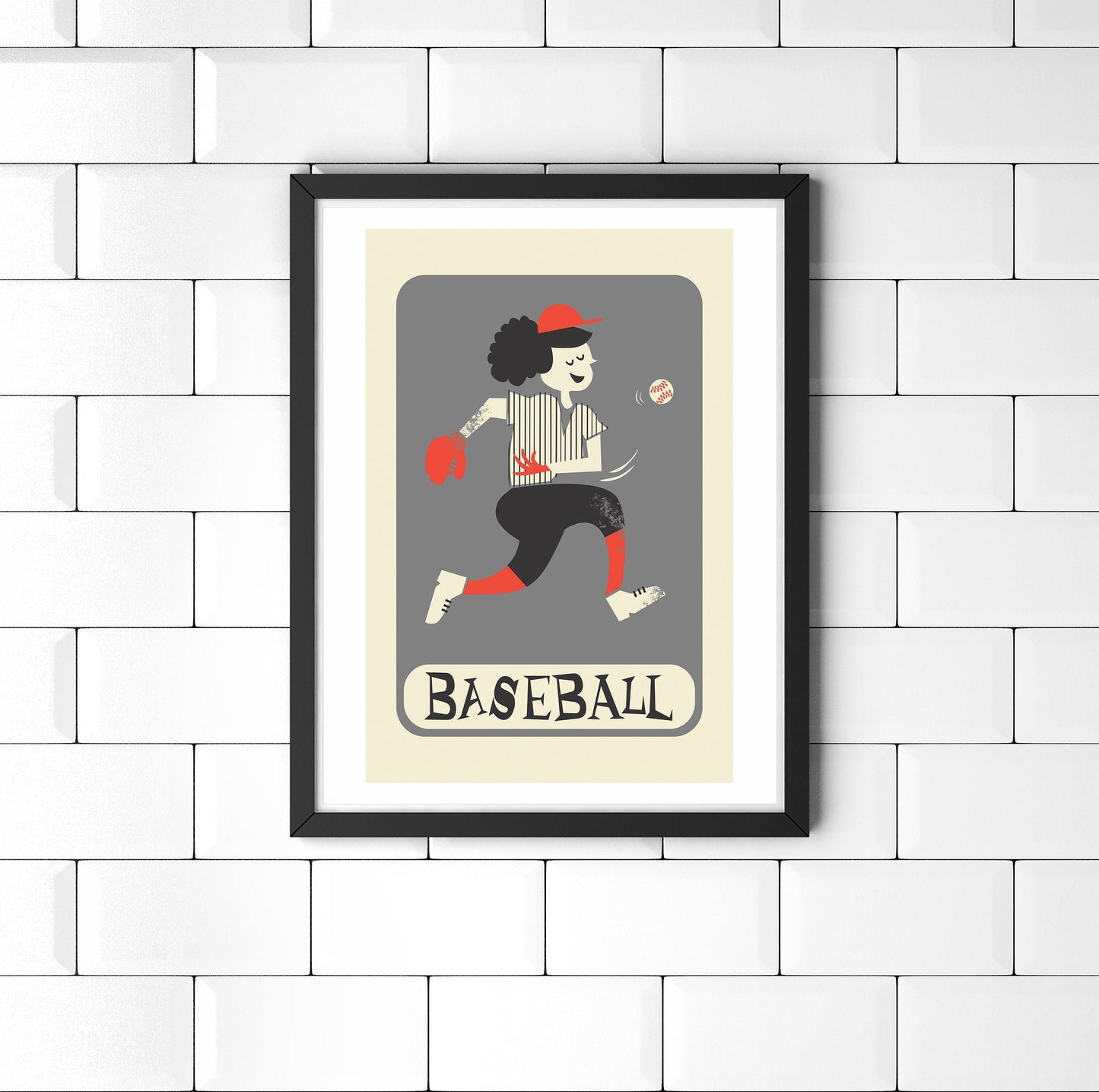 Baseball Pitcher Girl Print, Personalized Choose Colors Change Text, Funny Softball Teammate Birthday Gift
