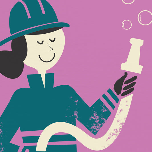 Firefighter Poster, Gift For Wife Co-Worker, Name of Your Choice, Women Empowerment