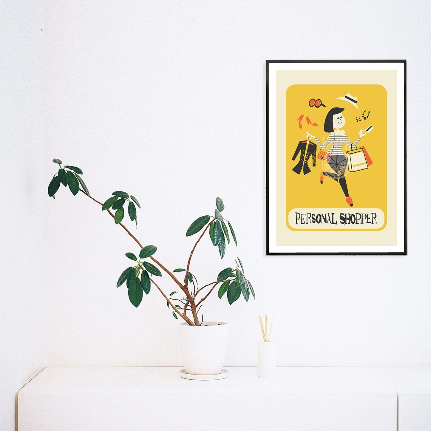 Personal Shopper Art Poster, Stylist Birthday Gift Print, Sustainable Fashion Gift For Female