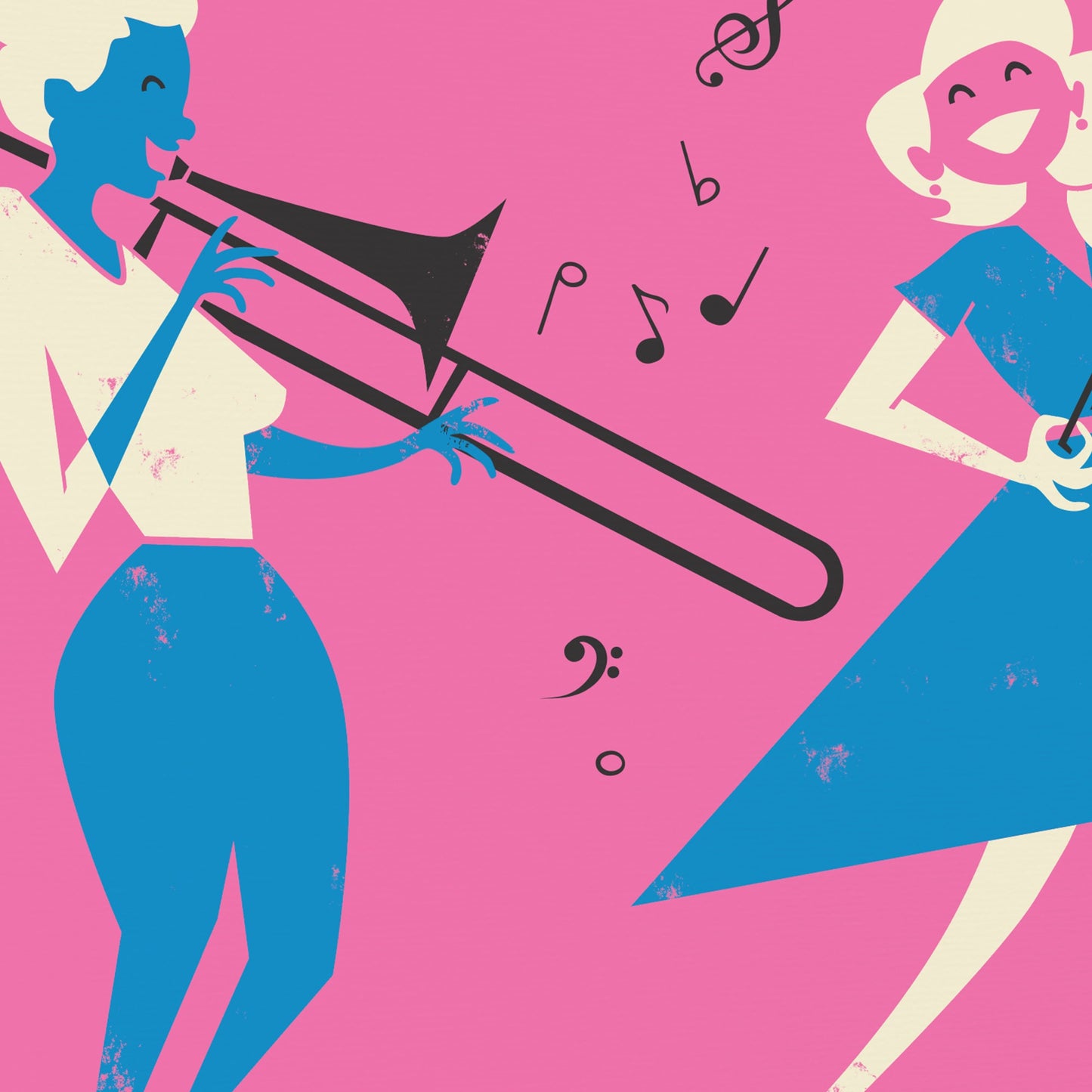 Female Band Poster, Gift for Musician, Cello Trombone Violin, Add Favourite Name