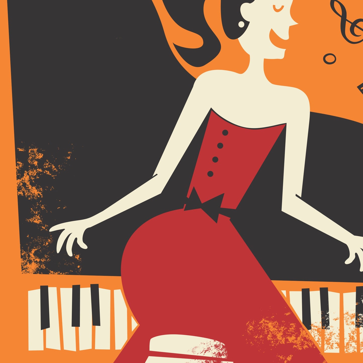 Piano Gift Poster, Gift for Musician, Piano Keyboard Decor, Birthday Gift Sister