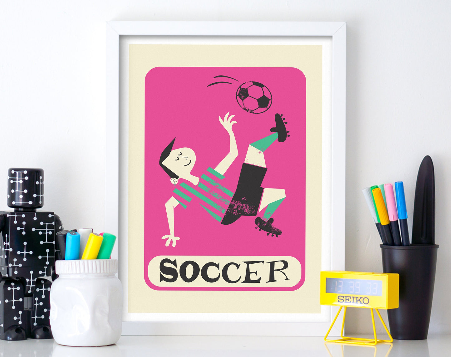 Unique Soccer Player Print, Personalized Sports Poster, Football Gift Brother Teammate, Teen Bedroom Decor