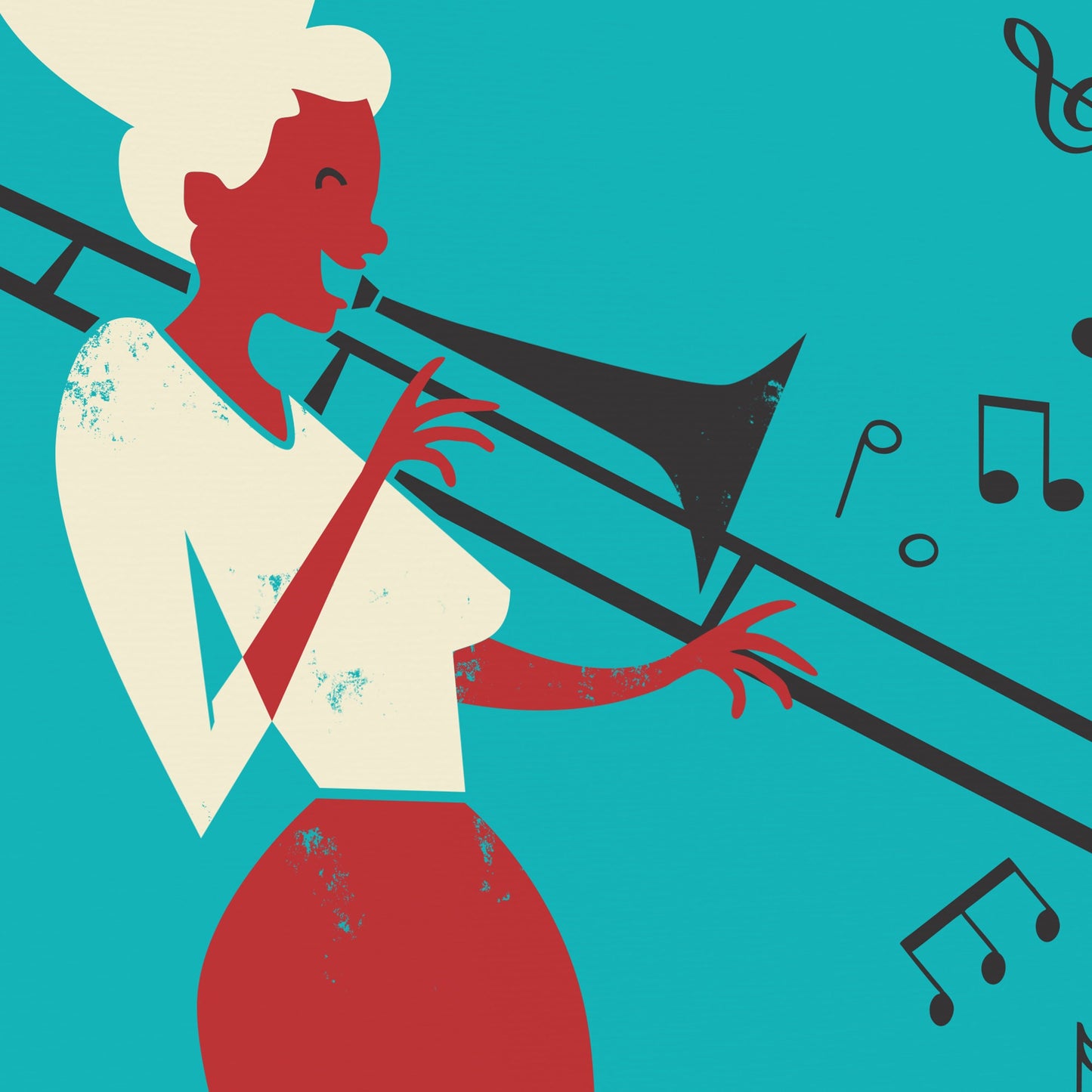 Trombone Poster, Add Your Favourite Name, Brass Instruments Artwork