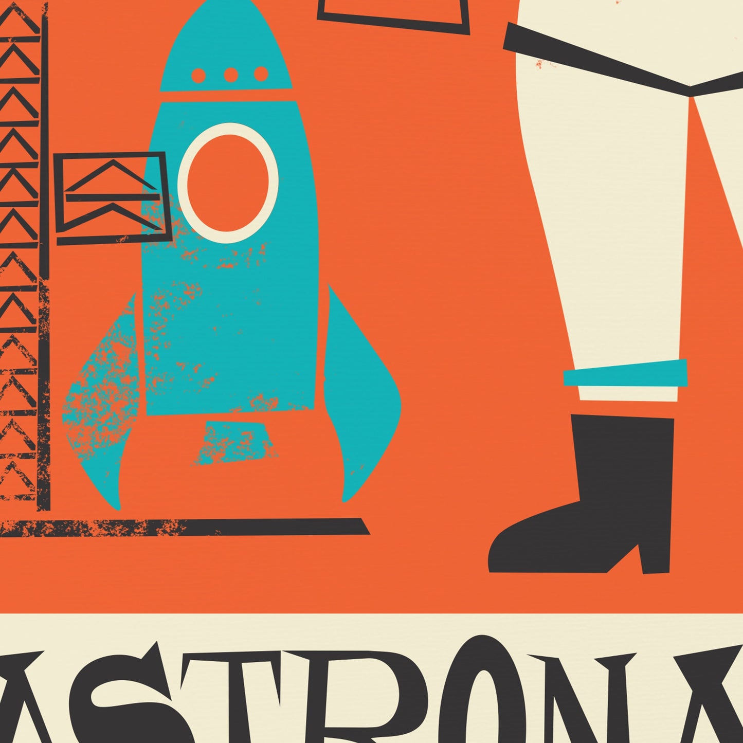 Astronaut Decor Poster, Fun Birthday Gift For Girls, Name of Your Choice, Mid 50s Print