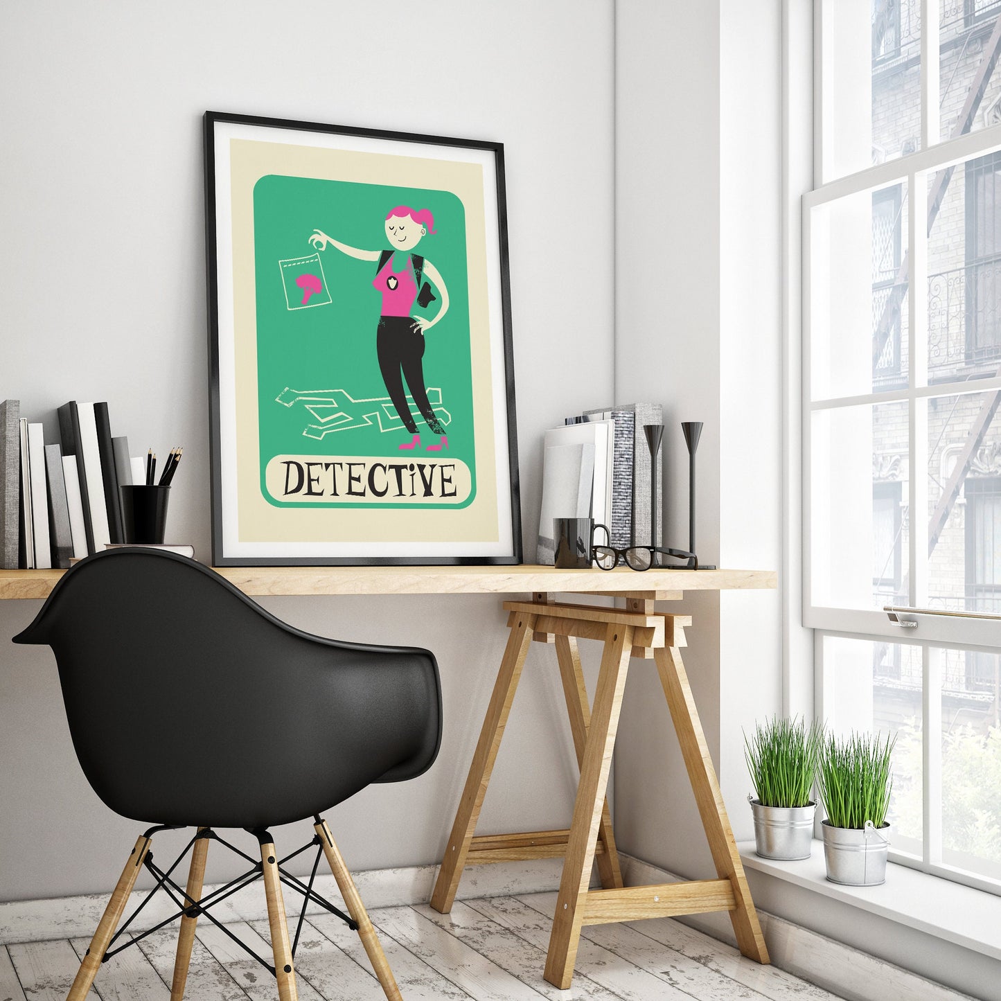 Best Detective Gift, Wife Mother Coworker Daughter Gift Poster, Private investigator Cartoon