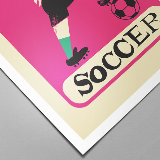 Football Soccer Player Poster, Soccer Gifts For Men, Change Name, Choose Colors