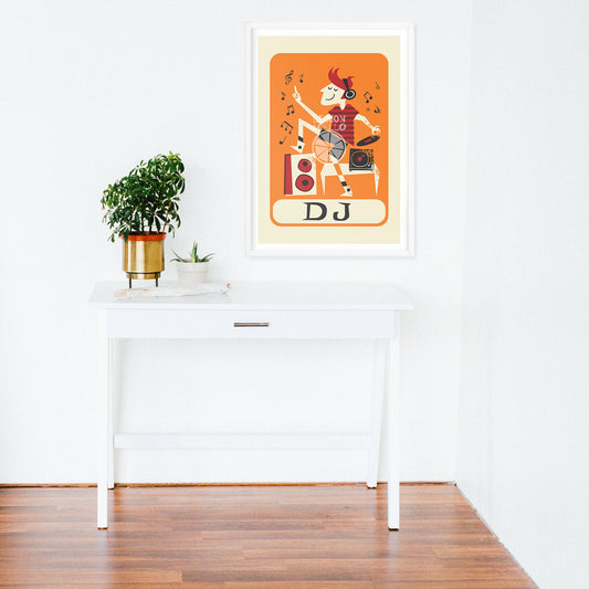 DJ Poster Gift for Boyfriend, Techno Music Gift for DJ, Funny Gift Geek Nostalgia