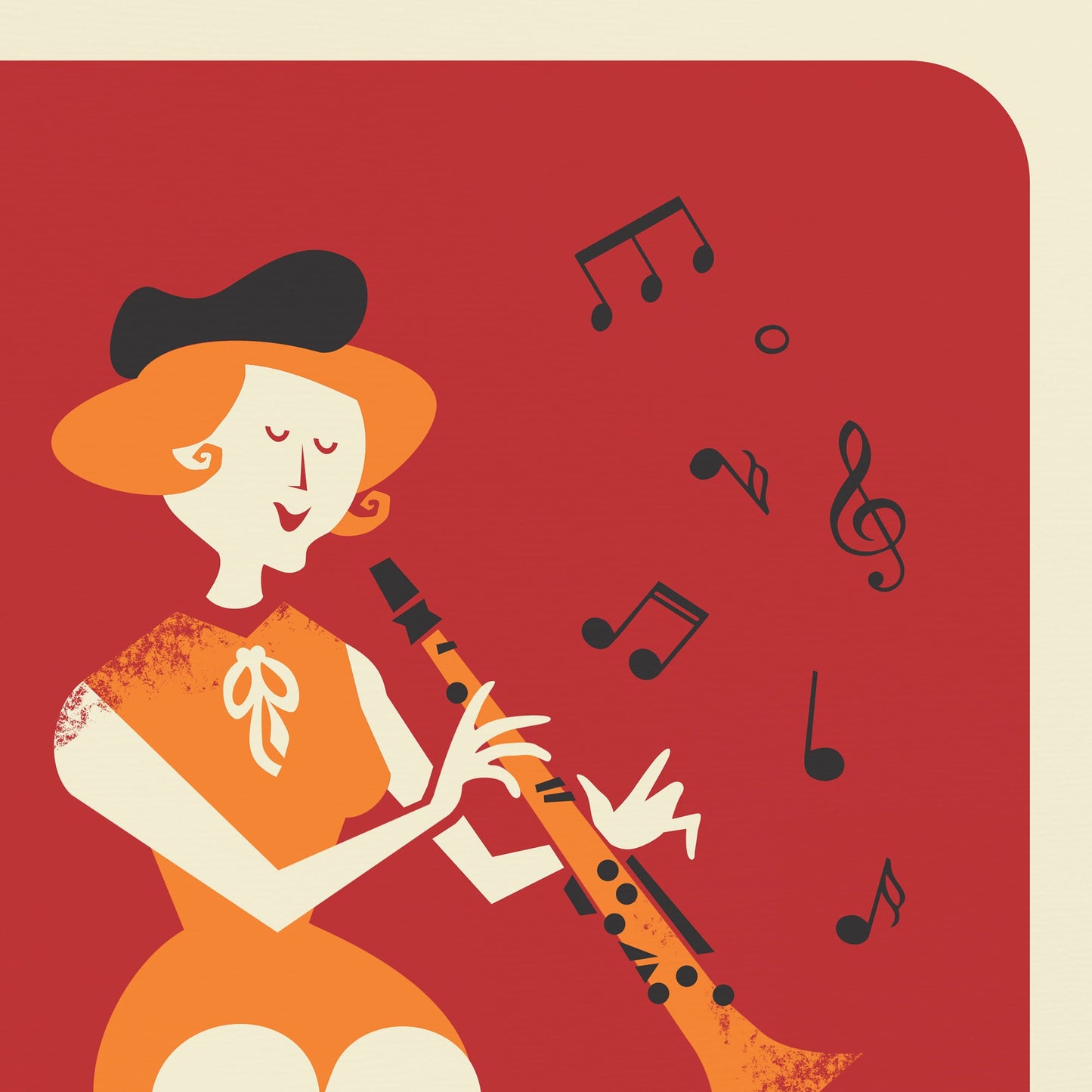 Female Clarinetist Poster Print, Clarinet Player Birthday Present, Name Of Your Choice
