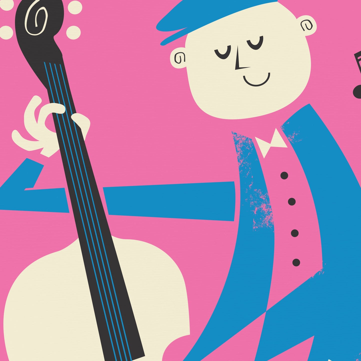 Double Bass Poster Print, Player Music Passionate Instrument, Hanukkah Gift, Art Idea For Music Room