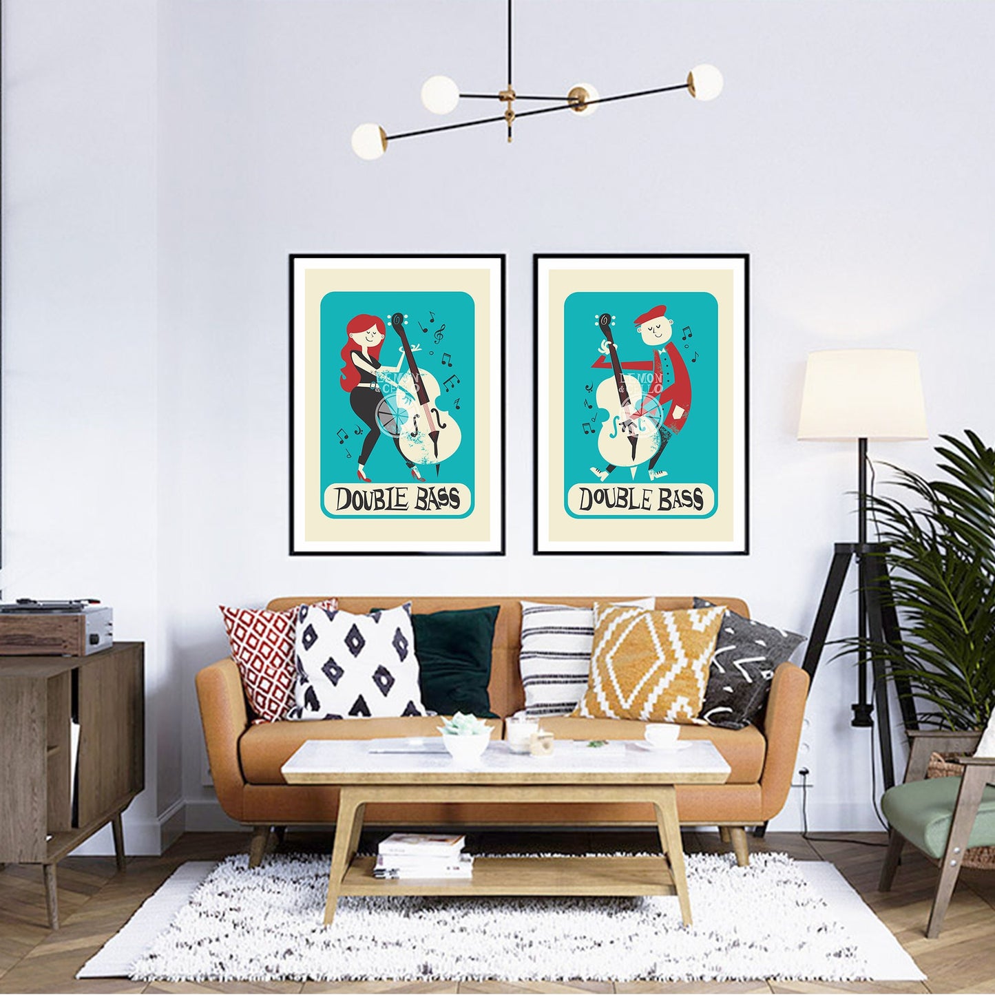 Set Of Double Bass Player Posters, Strings Orchestra, Student Teacher Gift