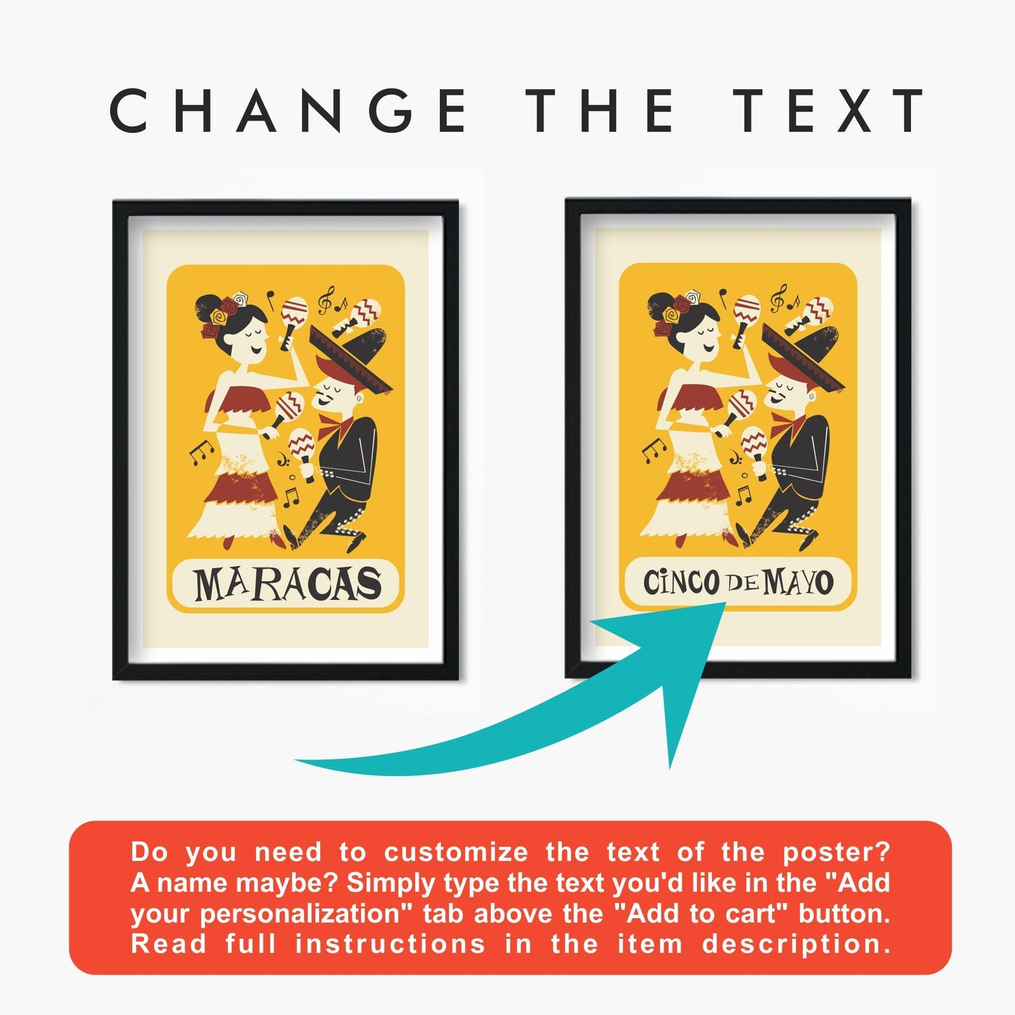 Maracas Poster, Colorful Fun Wall Decor, Music Instrument Illustration Print, Mexican Maracas, Cinco de Mayo Gift, Fiesta Gift for Musicians