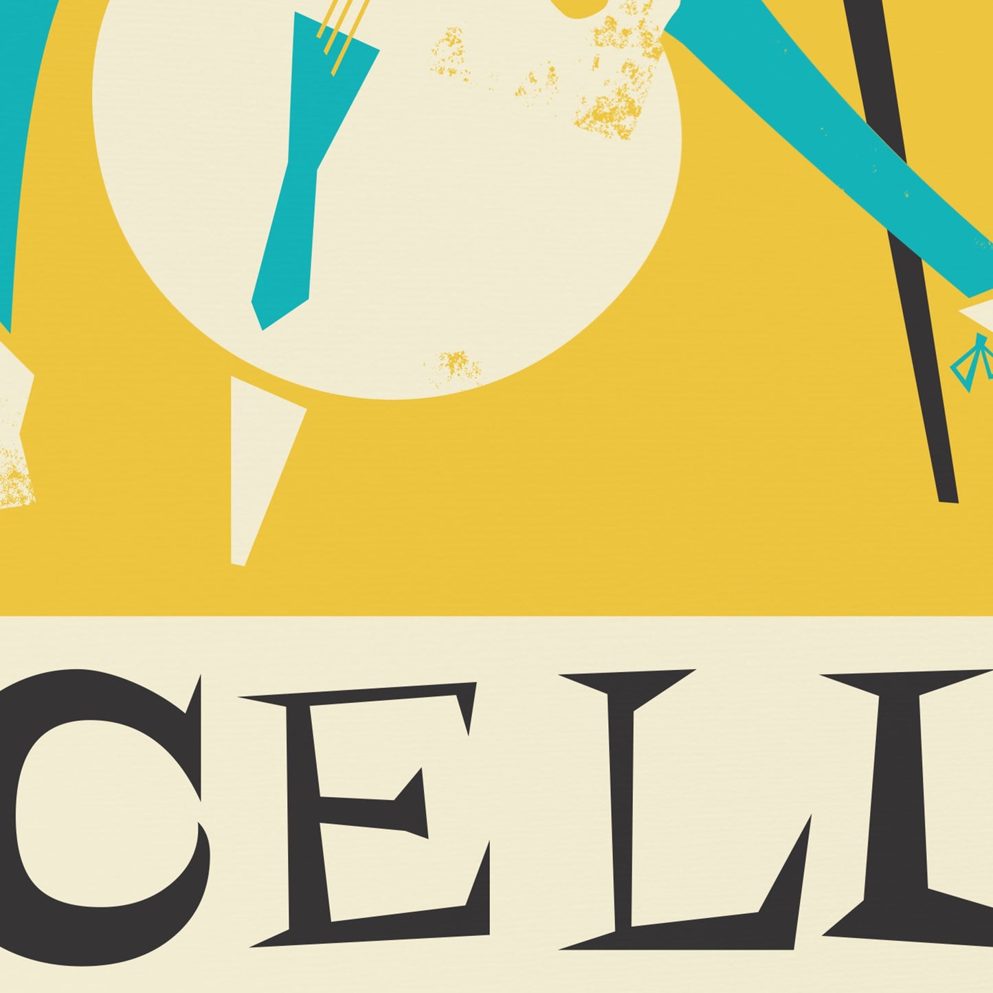 Cellist Vintage Poster Print, Girl Playing Music Instrument, Birthday BFF Cello Gift