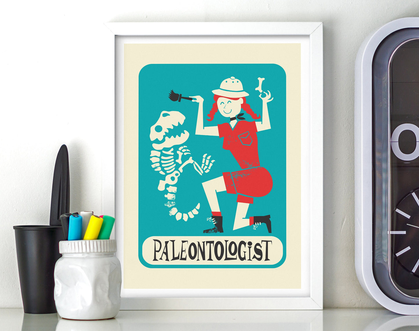 Paleontologist Poster, Personalized Art Mother Sister Daughter, Fossil Lover Funny Gift