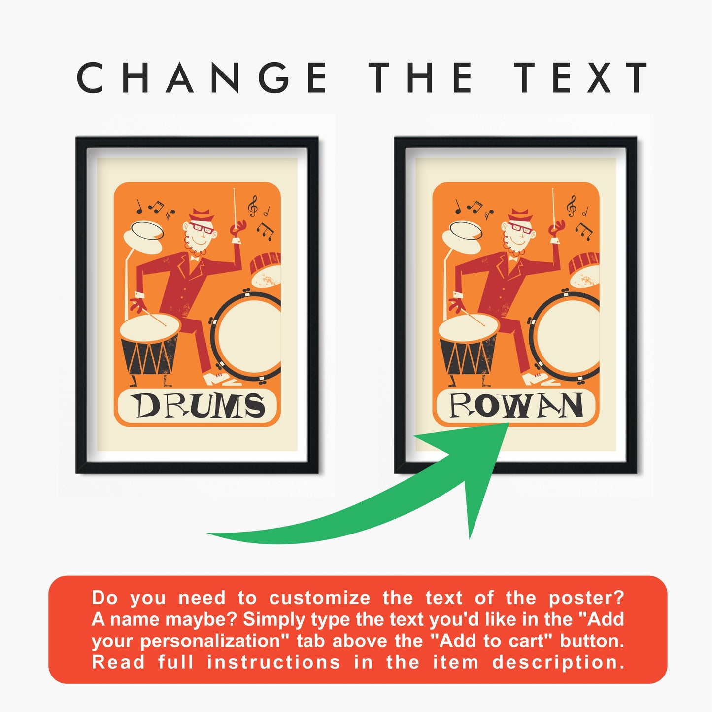 Set of 3 Music Posters, Retro Style Prints, Drums Piano Saxophone, Living Room Wall Decor