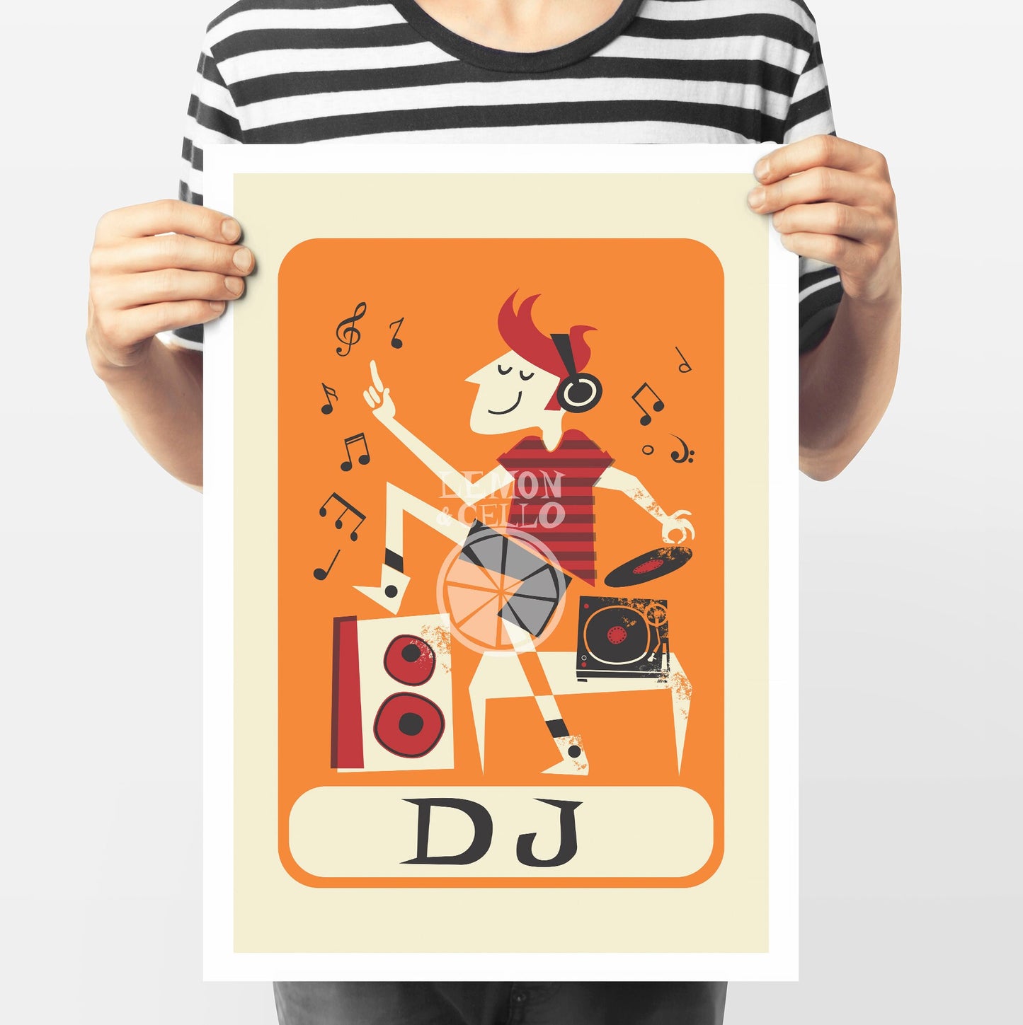 DJ Poster Gift for Boyfriend, Techno Music Gift for DJ, Funny Gift Geek Nostalgia