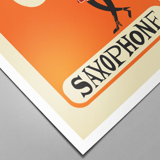 Saxophone Decor, Brass Instrument, Jazz Band Art, Choose Your Colors
