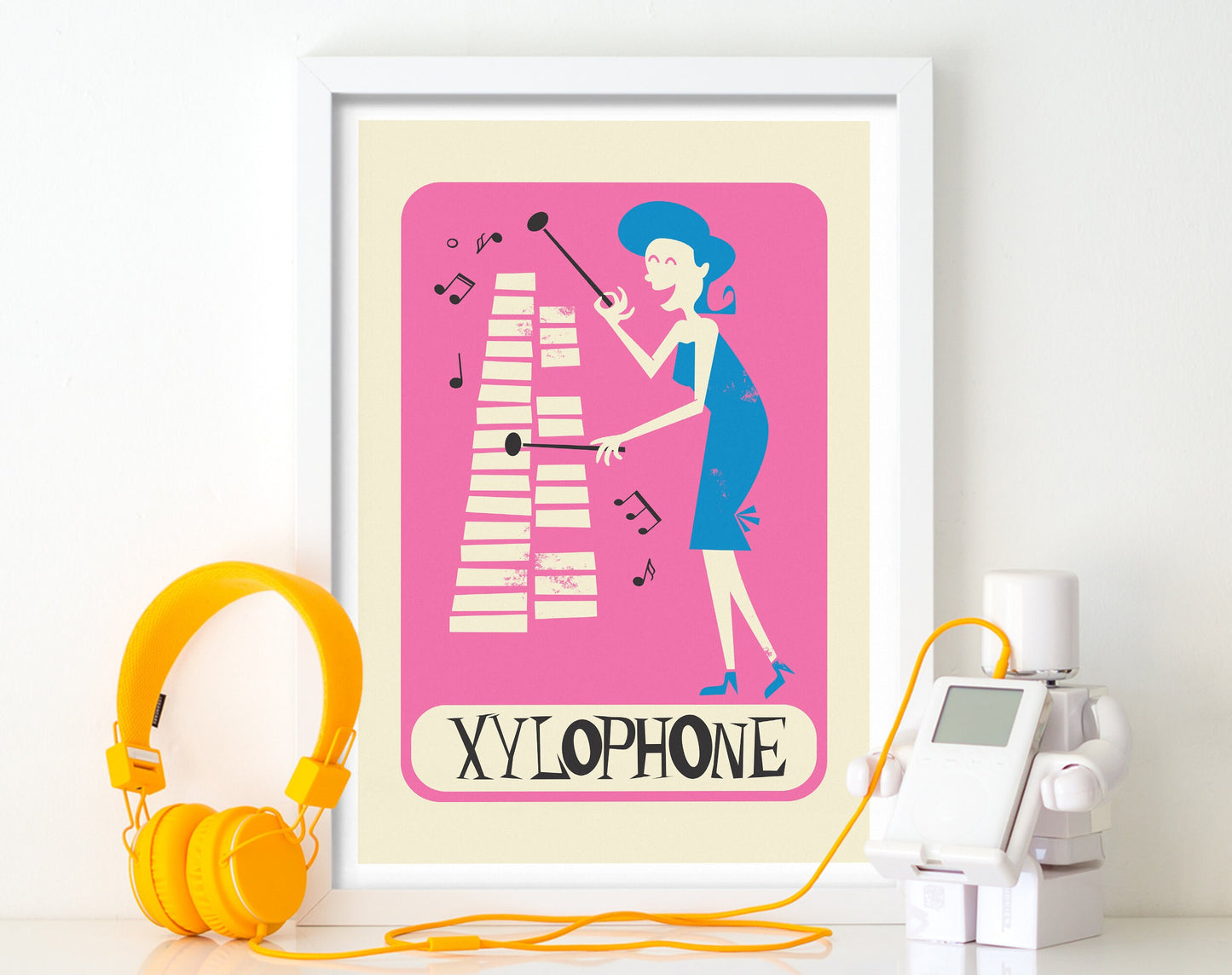 Xylophone Print, Jazz Poster Artwork, Pop Design, Choose Your Colors And Name
