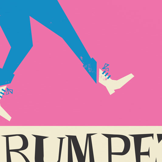 Girl Playing Trumpet Poster, Musician Hot Pink Art Gift, Custom Children's Name Graduation