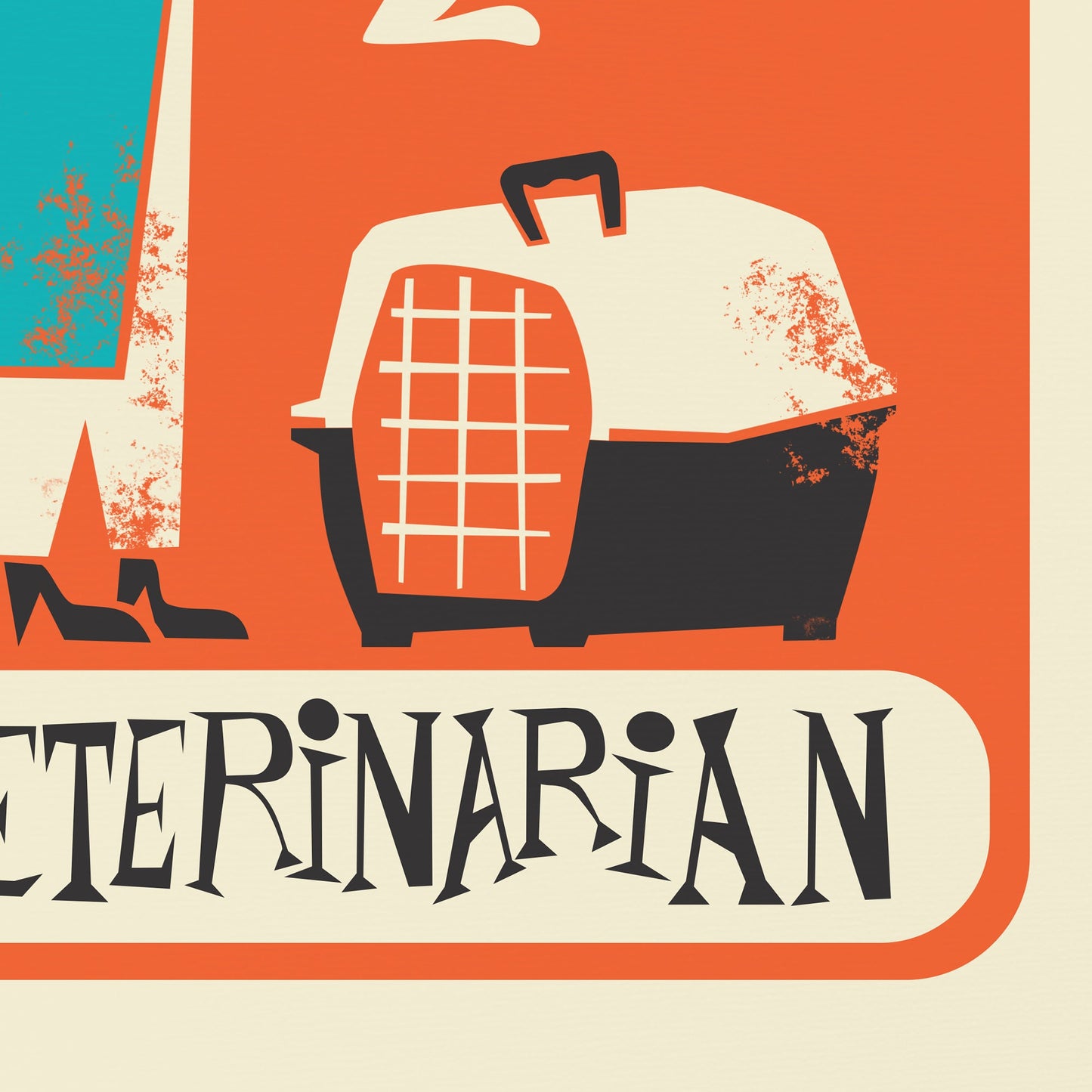Veterinarian Poster, Fun Gift For Female Coworker Sister Mother, Doctor Vet Gift Print Personalized Mid Century Name of Your Choice, Pet Dog