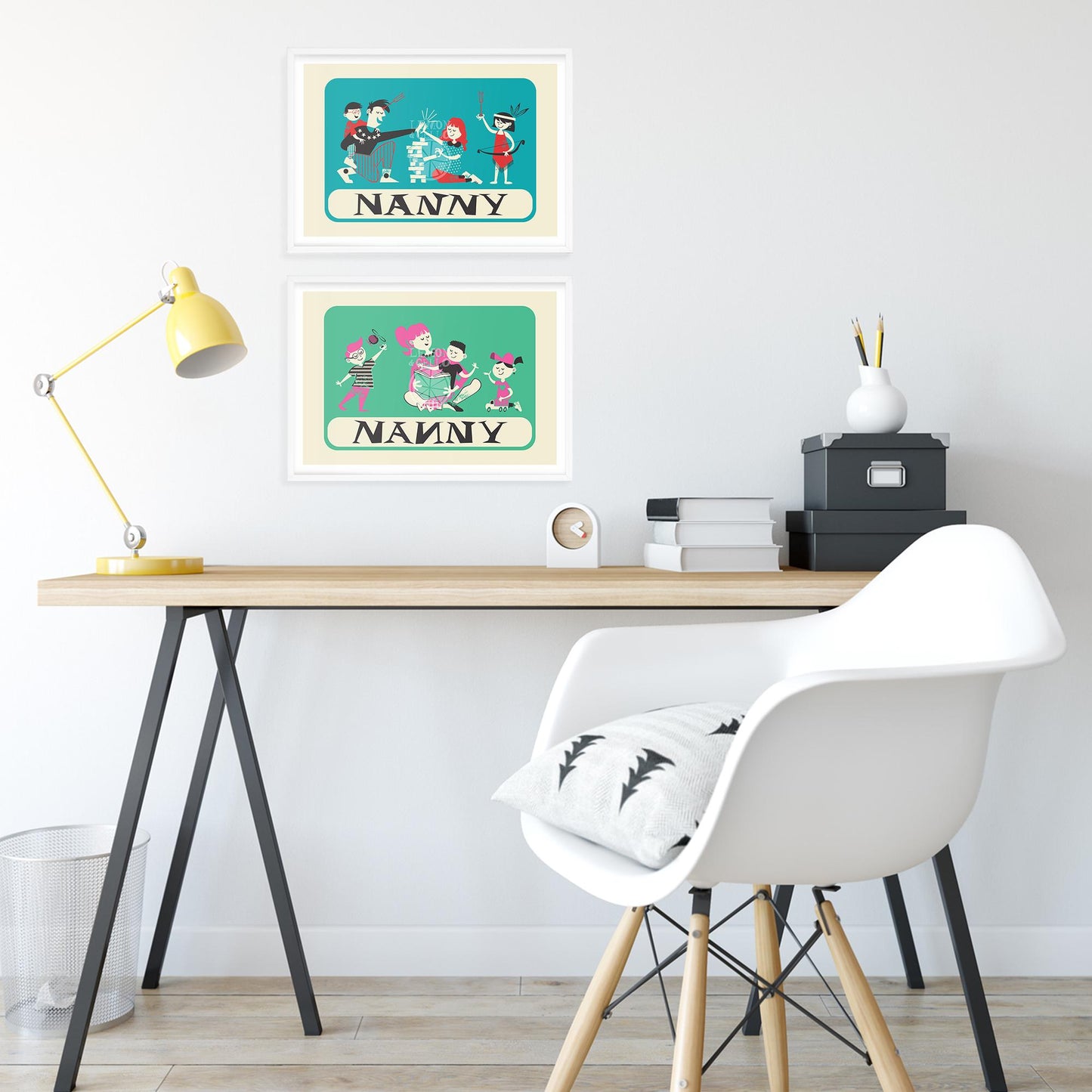 Personalized Set Of Nanny Posters, Babysitter Goodbye Gift, Au Pair Prints, Fun Wall Nursery Art
