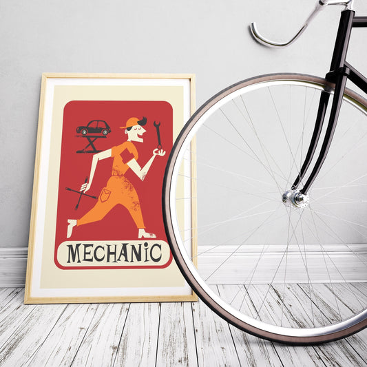 Mechanic Car Guy Poster, Father's Day Birthday Gift From Wife, Handyman Mechanic, Garage Car Lover